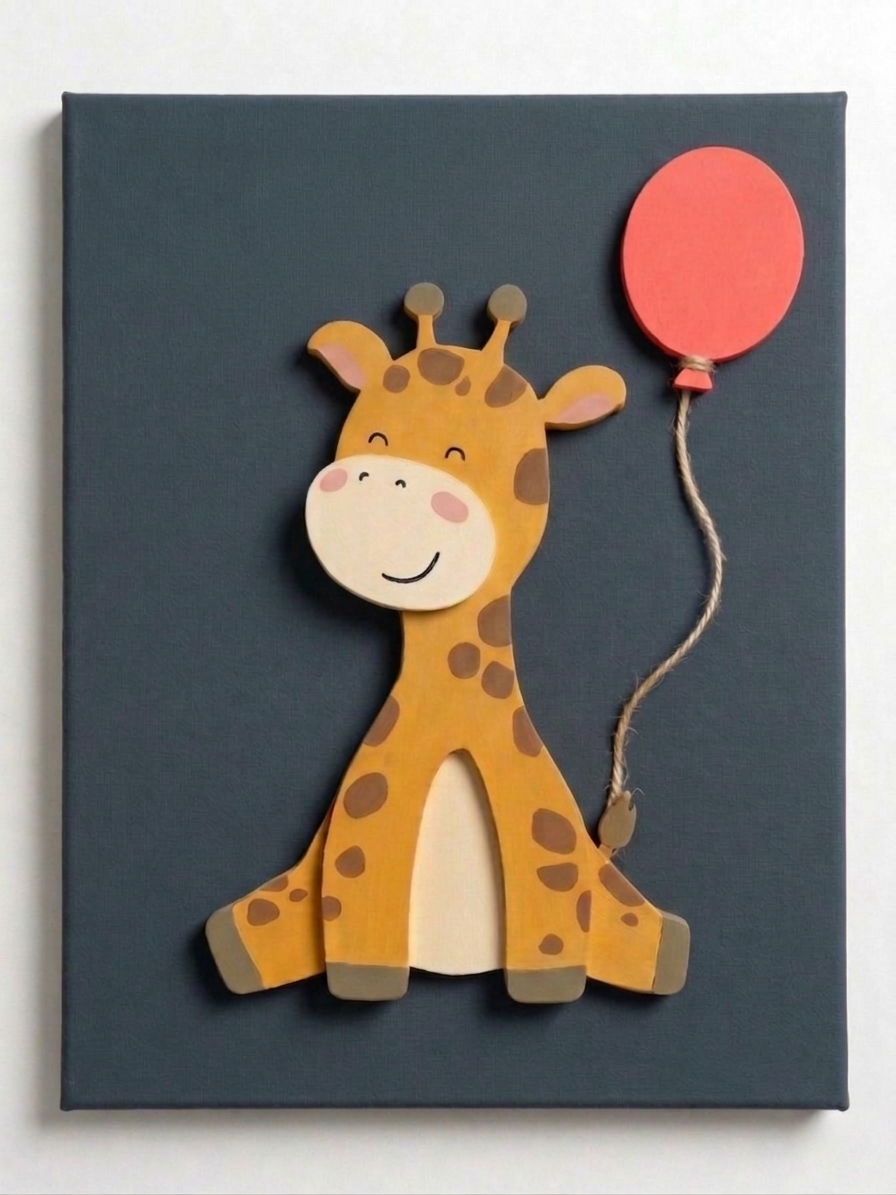 3D wall art with painted wood panel background — PattyBin3D