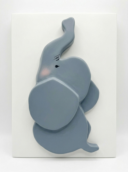 Elephant 3D layered wall art for nursery — handmade by PattyBin3D