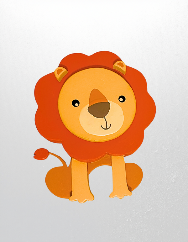 Lion 3D layered wall art for nursery — handmade by PattyBin3D