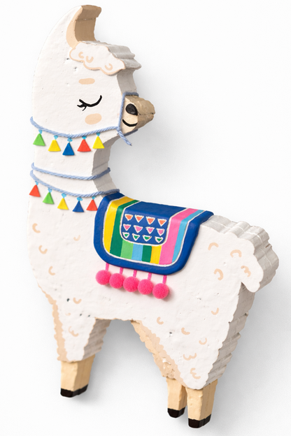 Llama 3D layered wall art for kids room — handmade by PattyBin3D