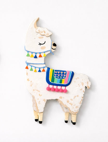 Llama 3D layered wall art for kids room — handmade by PattyBin3D